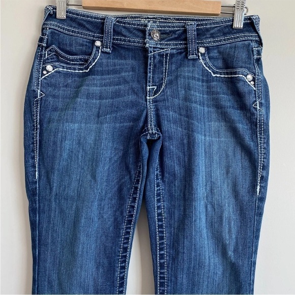 ARIAT Ruby Bootcut Jeans Low Rise Womens 26S Bling Jeweled Embellished - Picture 4 of 14